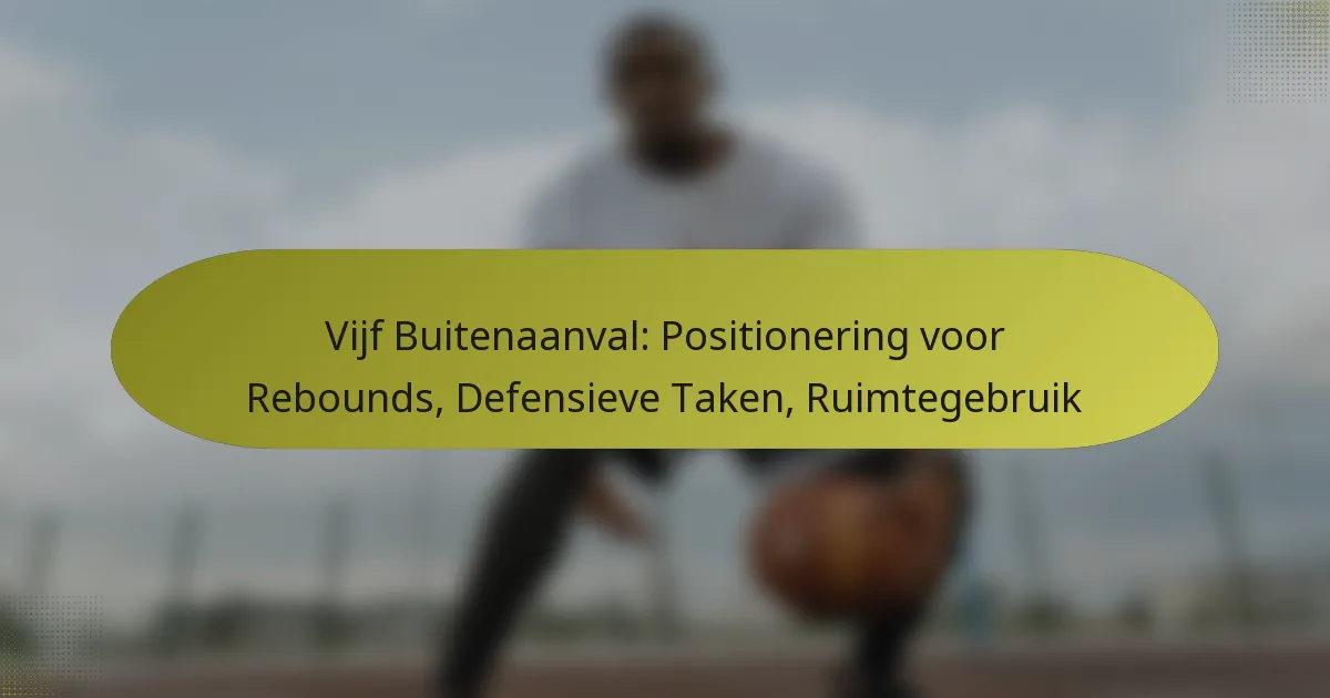 Vijf Buitenaanval: Positionering voor Rebounds, Defensieve Taken, Ruimtegebruik