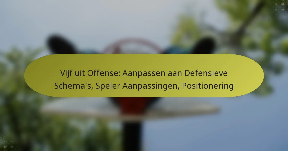 Vijf uit Offense: Aanpassen aan Defensieve Schema’s, Speler Aanpassingen, Positionering