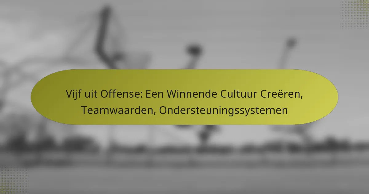 Vijf uit Offense: Een Winnende Cultuur Creëren, Teamwaarden, Ondersteuningssystemen